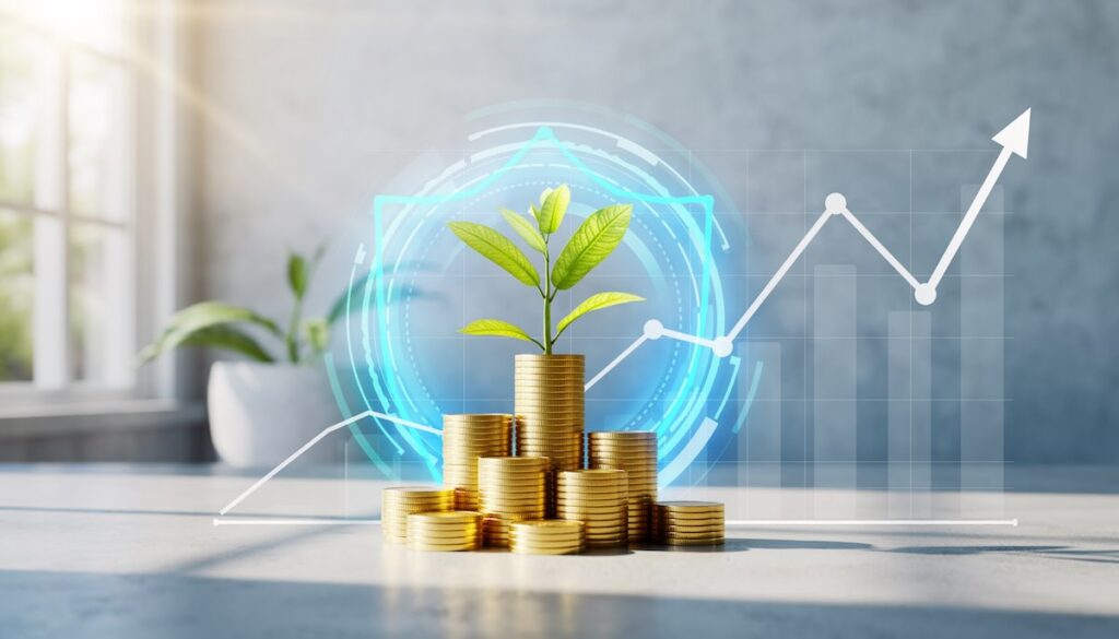 新NISAと堅実な資産運用による資産の成長と保護をイメージした画像