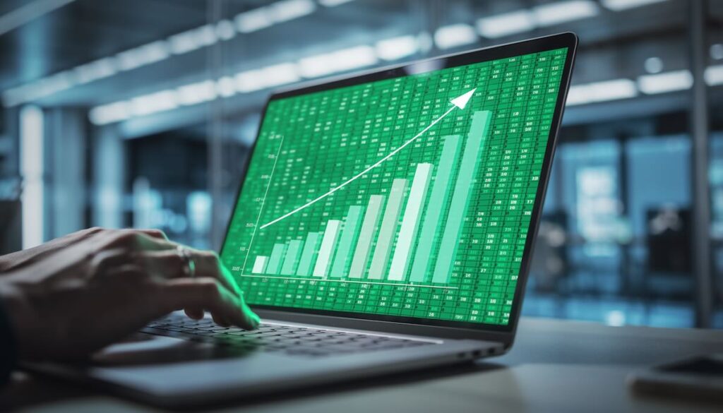 【2026年版】Excel・データ集計:脱初心者の業務効率化テクニックの本5選 Excelによるデータ集計と業務効率化をイメージしたスプレッドシートの画像