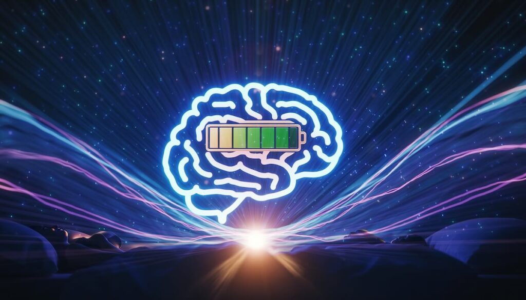 脳の疲労を回復しパフォーマンスを高める睡眠と休息のイメージ画像