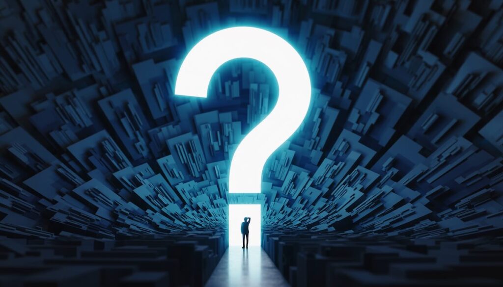 【2026年版】クリティカル・シンキング:問いを立て本質を見抜く思考力の本5選 本質を見抜くクリティカル・シンキングと問いを立てる力を象徴する光るクエスチョンマークのイメージ画像