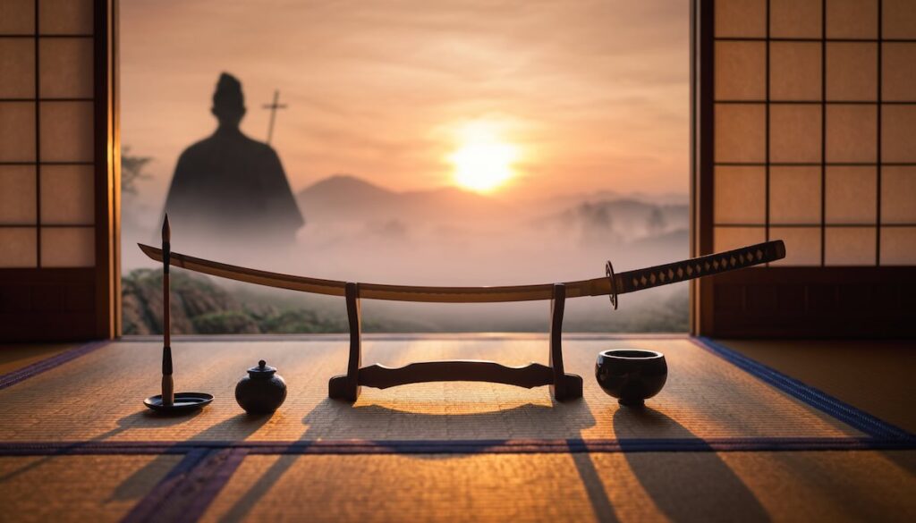 【2026年版】歴史小説・リーダーシップ:日本の偉人に学ぶ名作5選 日本の歴史小説と偉人たちのリーダーシップを象徴する日本刀と夜明けのイメージ画像