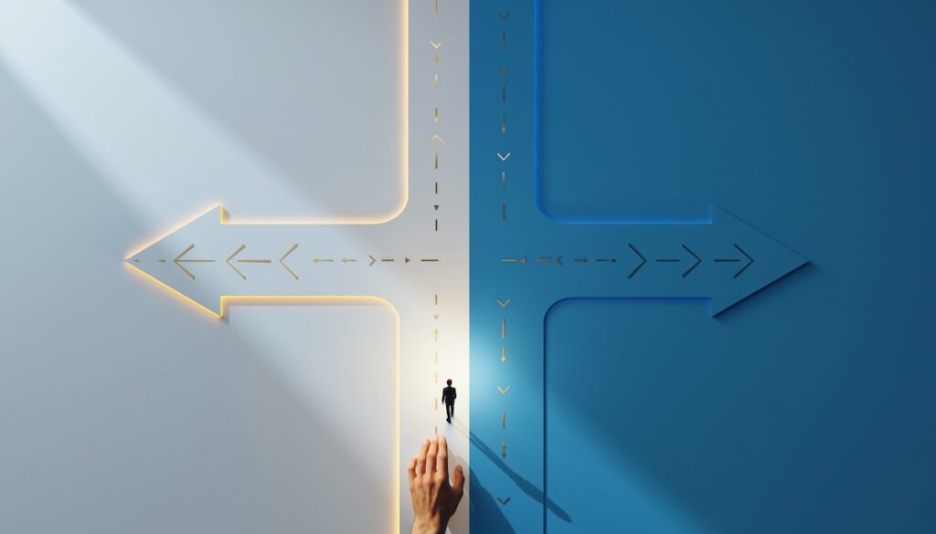 行動経済学のナッジ理論に基づき強制せずに人の行動を自然に良い方向へ誘導する選択アーキテクチャのイメージ画像